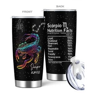 Scorpio stainless steel colorful zodiac themed 20oz insulated tumbler cup